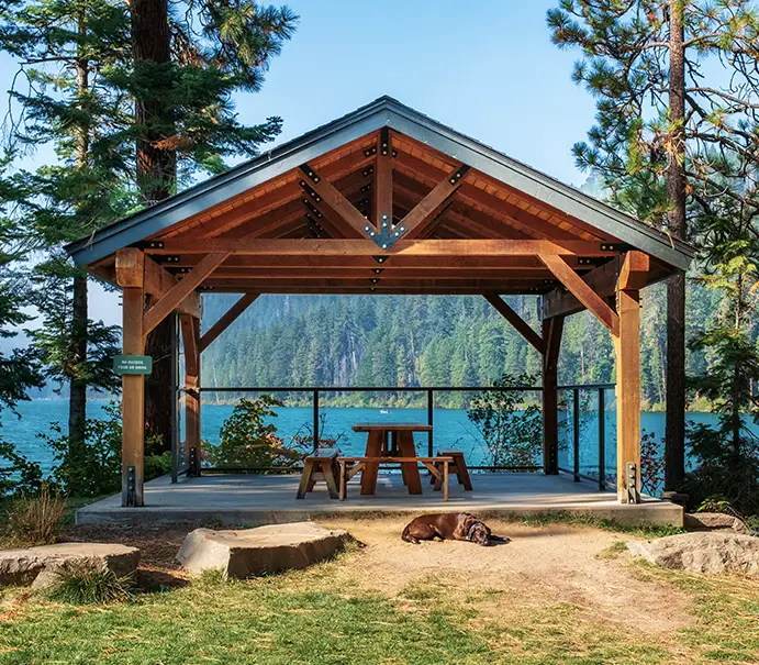 Timber frame gable roof